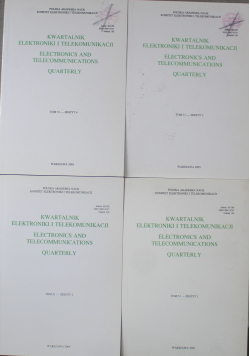 Kwartalnik elektroniki i telekomunikacji Tom 51 Zeszyt od 1 do 4