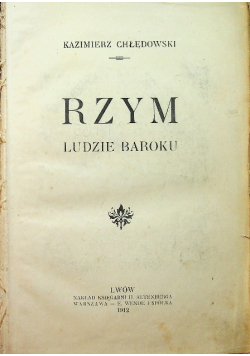 Rzym ludzie baroku 1912 r.