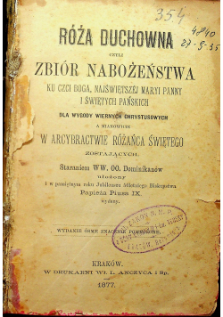 Róża duchowna czyli zbiór nabożeństwa 1877 r
