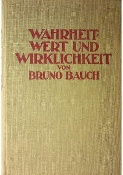 Wahrheit wert und wirklichkeit 1923 r.