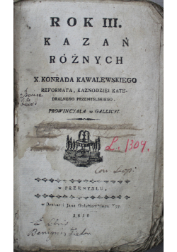Rok III Kazań różnych 1816 r.