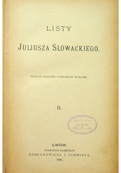Słowacki Listy II 1883 r