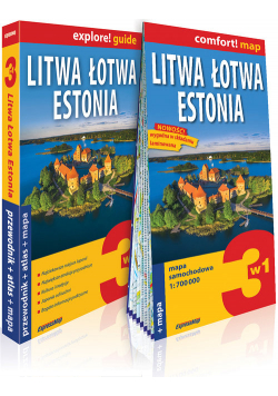 Litwa Łotwa Estonia 3w1 przewodnik + atlas + mapa