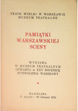 Pamiątki warszawskiej sceny