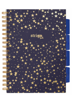 Kołozeszyt Strigo B5 Project Book Gwiazdy czarny kratka