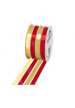 Wstążka Multi 10mm/5m czerwona złota