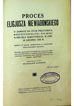 Proces Eligiusza Niewiadomskiego 1923 r.