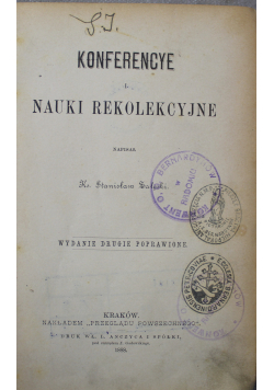 Konferencye Nauki Rekolekcyjne 1888 r.