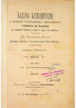 Kazania katechetyczne Tom II 1903 r.