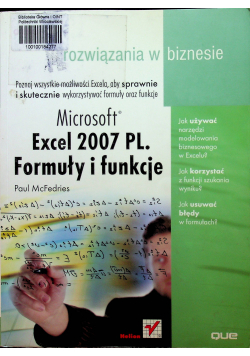 Microsoft Excel 2007 PL Formuły i funkcje Rozwiązania w biznesie