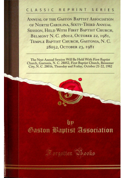 Annual of the gaston baptist association Reprint