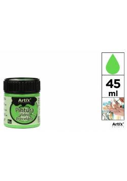 Farba do szkła i ceramiki 45ml jasnozielona (6szt)