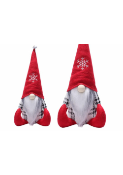 Świąteczny skrzat czerwona czapka dzwoneczek 32cm