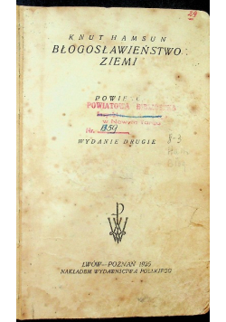 Błogosławieństwo ziemi wydanie II  1925 r.