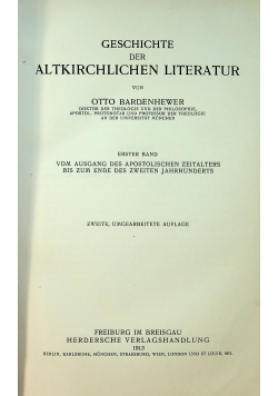 Geschichte der Altkirchlichen Literatur 1913r Tom II