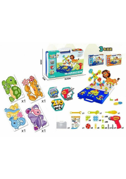 Układanka puzzle do przykręcania w walizce