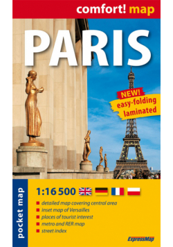 Paris laminowany plan miasta 1:16 500 mapa kieszonkowa