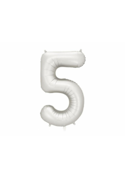 Balon foliowy cyfra 5 86cm srebrny