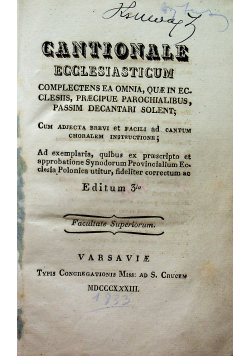 Cantionale ecclesiasticum 1833 r.