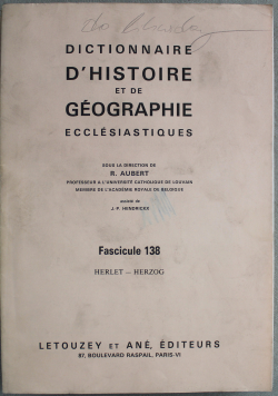 Dictionnaire d historie et de geographie wcclesiastiques fascicule 138
