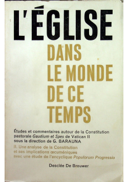 Leglise dans le Monde de ce Temps Tome II