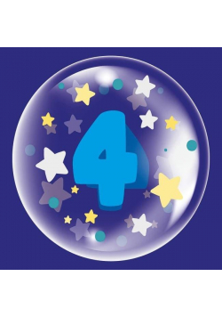 Balon 45cm dla chłopca cyfra 4 TUBAN