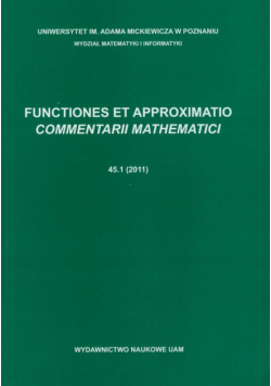 Functiones et approximatio commentari mathematici 45.1 (2011)