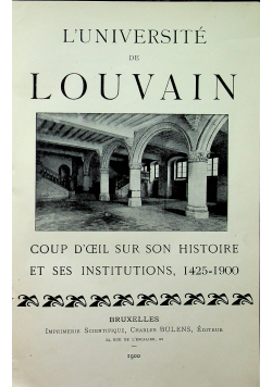 Luniversite de Louvain 1900 r.