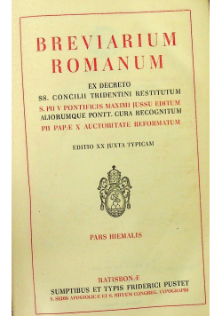 Breviarium Romanum pars hiemalis