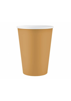 Kubeczki pap. jednokolorowe złote 250ml 6szt