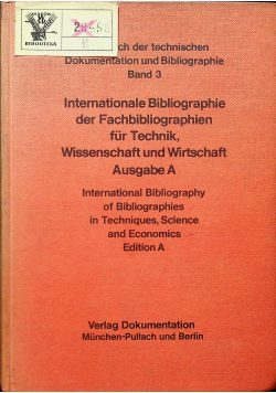 Internationale bibliographie der Fachbibliographie