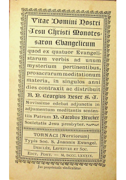 Sanctum Evangelium 1889 r.