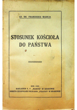 Stosunek kościoła do państwa 1921 r.