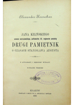 Drugi pamiętnik Kilińskiego 1906 r.