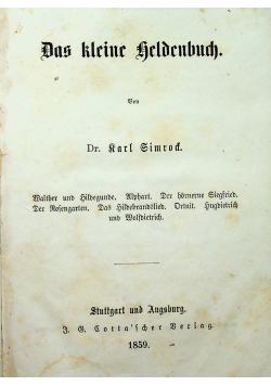 Das Kleine Heldenbuch 1859 r.