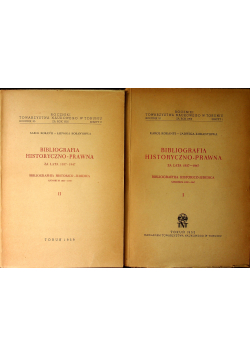 Bibliografia Historyczno Prawna za lat 1937 1947 2 tomy