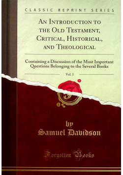 An introduction to the old Testament vol 3 Reprint z 1863 r