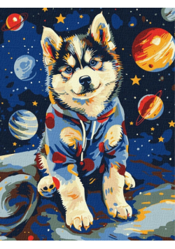 Malowanie po numerach - Kosmiczny husky 30x40cm