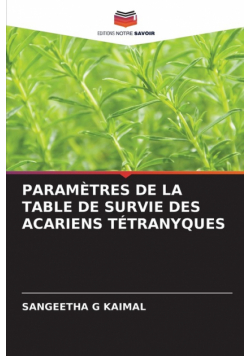 Paramètres De La Table De Survie Des Acariens Tétranyques