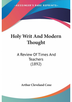 Holy Writ And Modern Thought