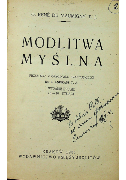 Modlitwa myślna 1931 r