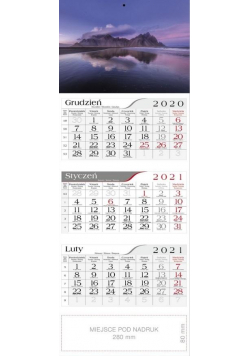 Kalendarz 2021 Trójdzielny Islandia CRUX