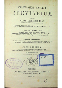Ecclesiasticae historiae breviarium 1879 r