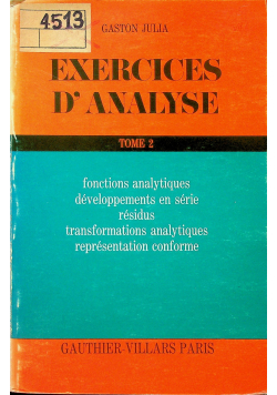 Exercices D Analyse Tome 2
