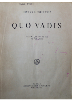 Quo Vadis 1931 r.
