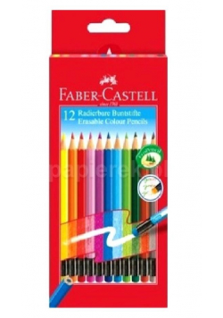 Kredki z gumką 12 kolorów FABER CASTELL