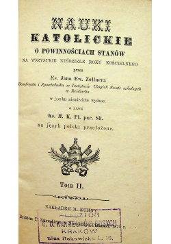 Nauki katolickie o powinnościach stanów tom 2 1873 r.