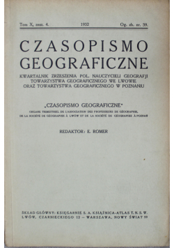 Czasopismo geograficzne Tom X zesz 4 1932 r.