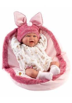 Lalka bobas Mimi śmiejąca się z podusią 42cm