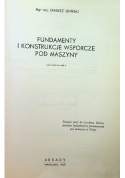 Fundamenty i konstrukcje wsporcze pod maszyny